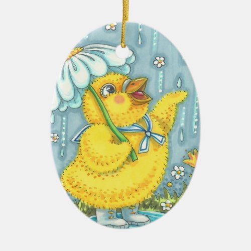 APRIL SHOWERS CUTE SPRING EASTER CHICK ORNAMENT