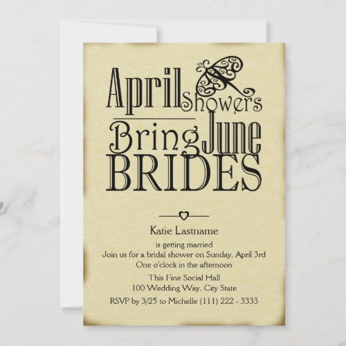 April Showers June Brides Invitations