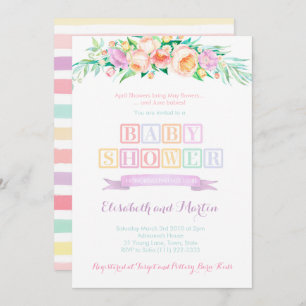 April Showers May Flowers Baby Shower Invitations