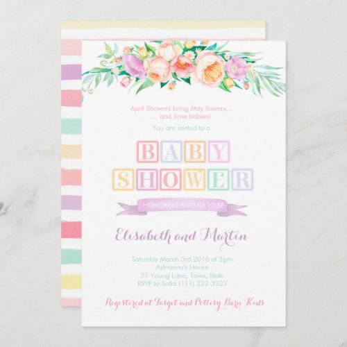 April Showers May Flowers Baby Shower Invitations