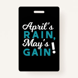 April Showers May Flowers Inspirational Quote Badge