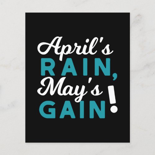 April Showers May Flowers Inspirational Quote Flyer