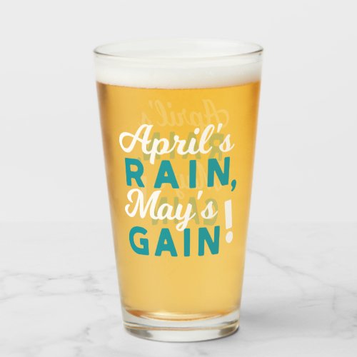 April Showers May Flowers Inspirational Quote Glass