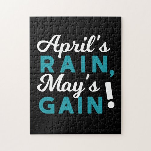 April Showers May Flowers Inspirational Quote Jigsaw Puzzle