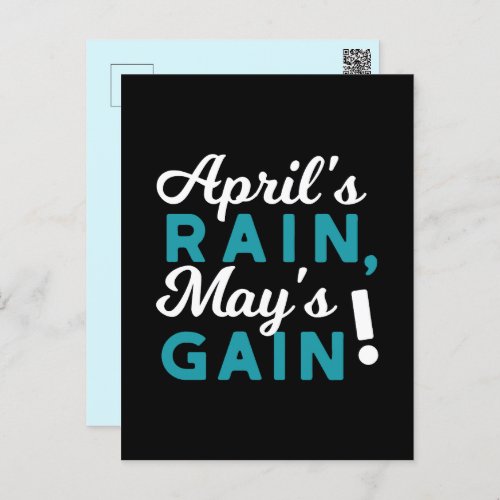 April Showers May Flowers Inspirational Quote Postcard