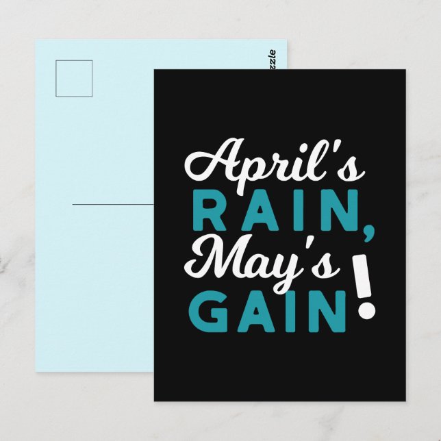 April Showers May Flowers Inspirational Quote Postcard (Front/Back)