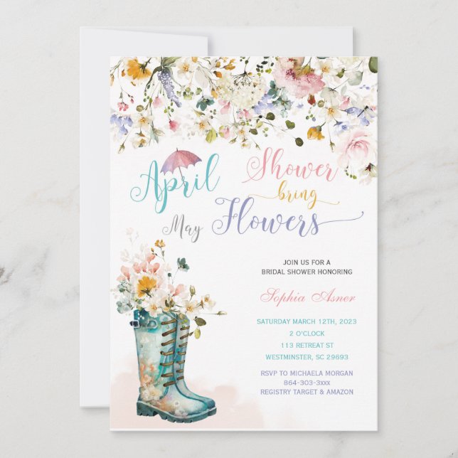 April Showers May Flowers Invitations (Front)