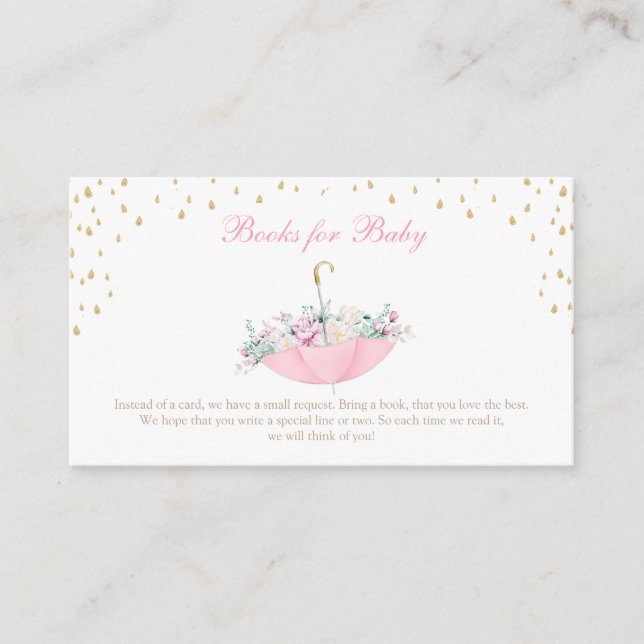 April Showers may flowers Umbrella books for baby Enclosure Card (Front)