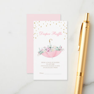 April Showers may flowers Umbrella Diaper Raffle Enclosure Card