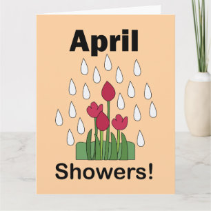 April Showers Pink Daisy Flower Floral Card