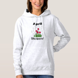 April Showers Pink Daisy Flower Floral Hoodie