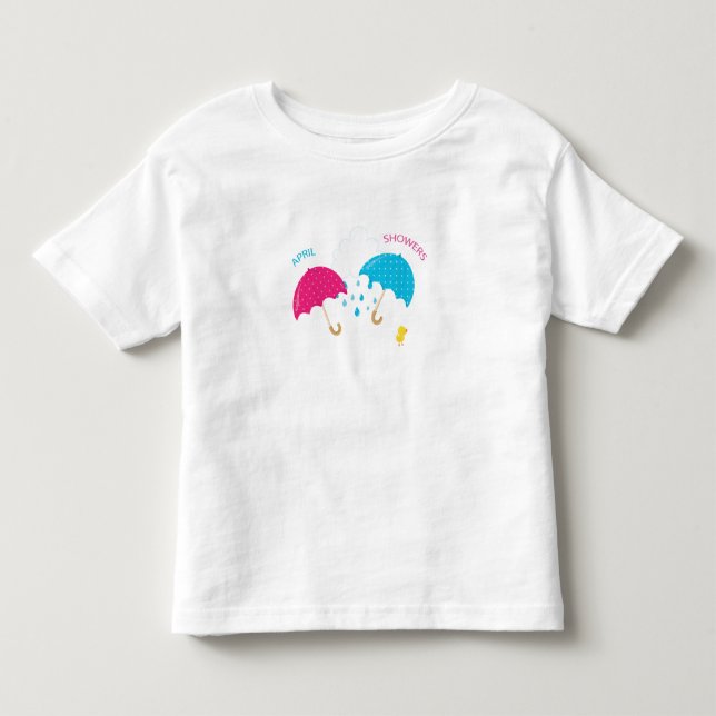 April Showers Rainy Day Umbrellas Toddler T-shirt (Front)