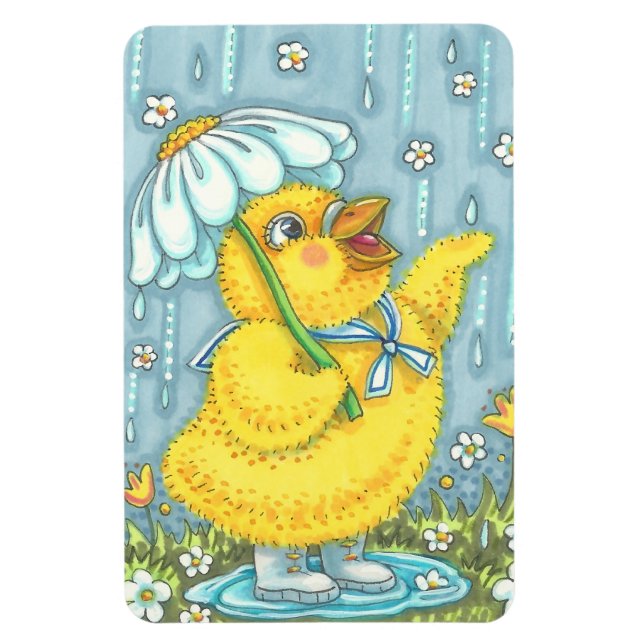 APRIL SHOWERS SPRING CHICK MAGNET Large (Vertical)