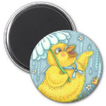 April Showers Spring Chick Magnet Round at Zazzle