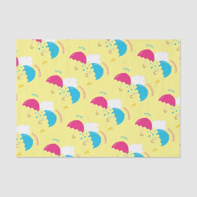 April Showers Twin Umbrellas Tissue Paper (Front)