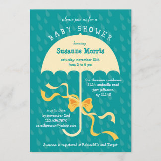 “April Showers” Umbrella Baby Shower Invitation