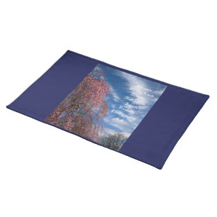 April Sky with Philippians 4:4 Cloth Placemat