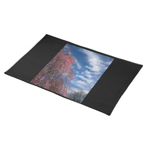 April Sky with Philippians 4:4 Cloth Placemat