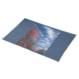 April Sky with Philippians 4:4 Cloth Placemat