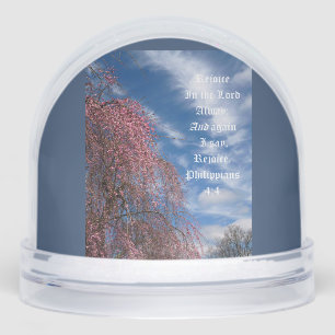 April Sky with Philippians 4:4 Snow Globe