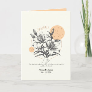 April to May Birth Flower Custom Birthday Card