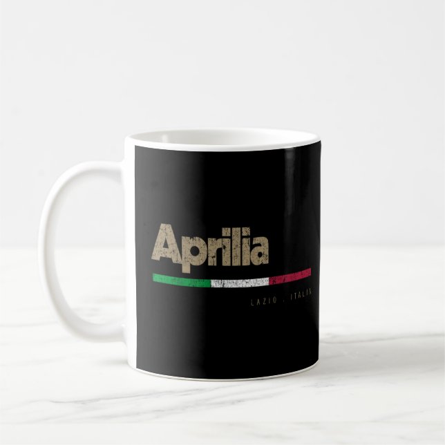 Aprilia Italian City Retro Flag Italy Pullover Coffee Mug (Left)