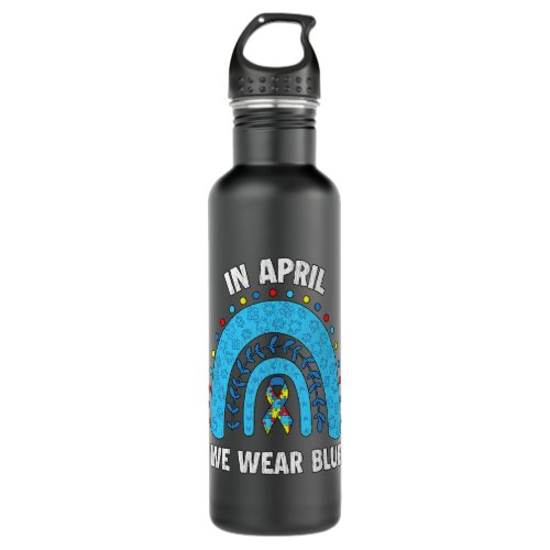 Aprils Blue Ribbon _ Embracing Autism Awareness M Stainless Steel Water Bottle