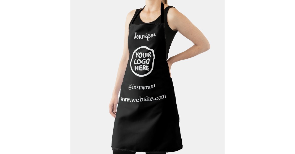 aprin Custom Logo | Black Apron | Zazzle