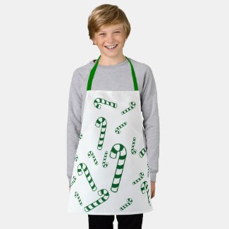 Apron (ao) - Green Candy Canes