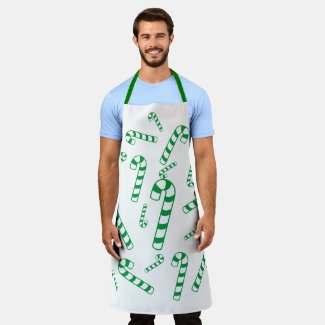 Apron (ao) - Green Striped Candy Cane