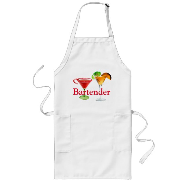 Apron- Bartender designed/ Cocktails Long Apron (Front)
