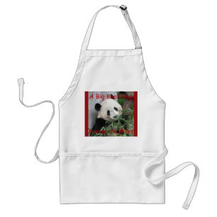 Apron, Big Bear Hug Across the Miles, White Adult Apron