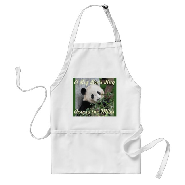 Apron, Big Bear Hug Across the Miles, White Adult Apron (Front)