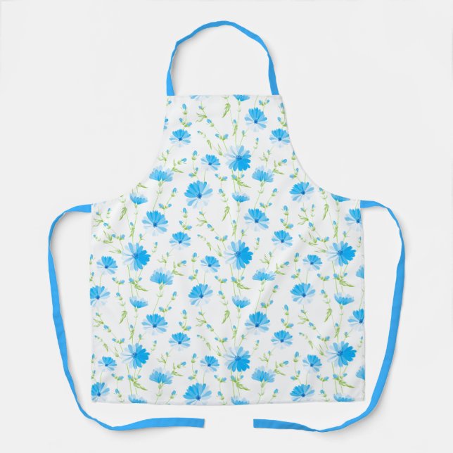 Apron-Blue Flowers Apron (Front)