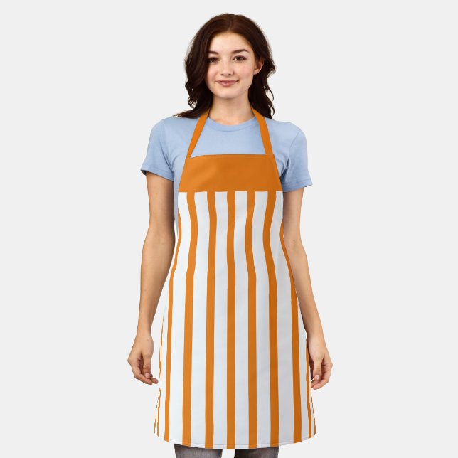 Apron Cafe Orange and White Stripe (Worn)