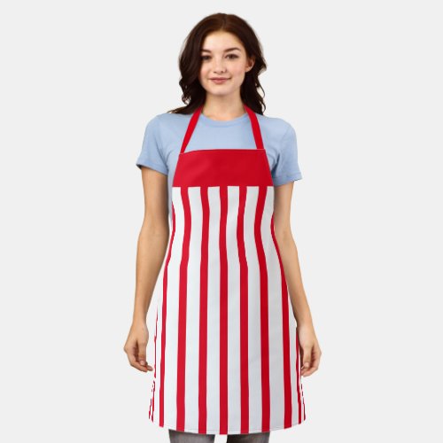 Apron Cafe Red and White Stripe