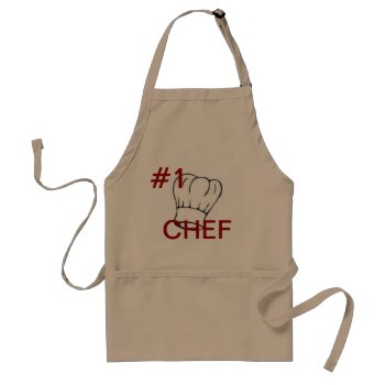 Apron Chefs Apron For #1 Chef Khaki by CREATIVEHOLIDAY at Zazzle