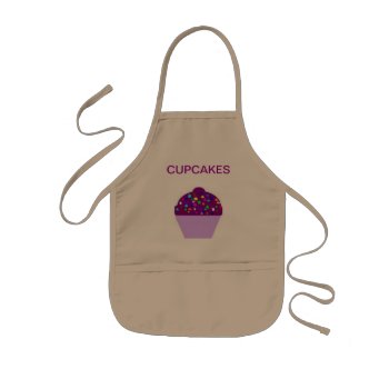 Apron Chefs Apron For Cupcakes Khaki by CREATIVEforKIDS at Zazzle