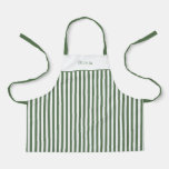 Apron Children - Personalised Forest Green Stripe.