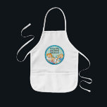 Apron Children Zeevie and Friends for Hanukkah Blu<br><div class="desc">A Hanukkah blue, children's apron. This "Zeevie and Friends" apron makes a wonderful gift for any child this Chanukah. Use it for baking, crafts or play to make any child's day! Personalize by deleting text, and adding your own. Choose your favorite font style, color, and size. There are several different...</div>