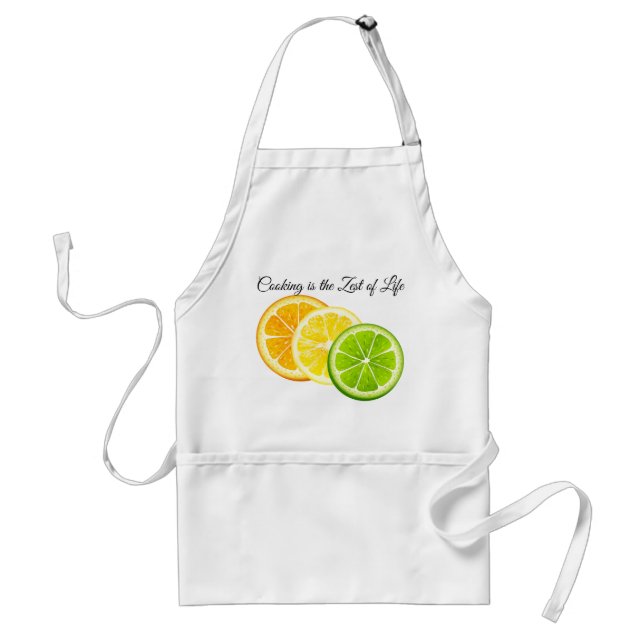 Apron-Cooking is the Zest of Live Adult Apron (Front)