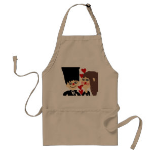 Apron couple love hearts