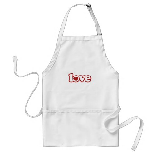 Apron Cute Retro Love Design Red Adult Apron