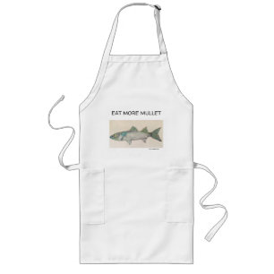 Apron Eat More Mullet, Clean Minimal Fish Apron