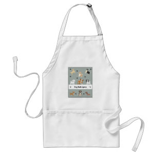 Apron for Dog Bath with Cute Illustrated Dogs