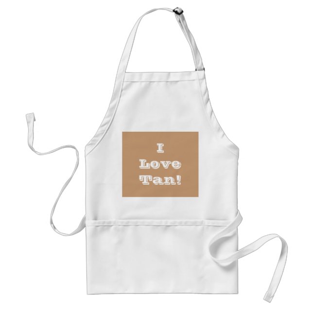 Apron I Love Tan (Front)