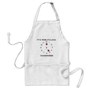 Apron It's Five O'Clock Somewhere Wine Glasses