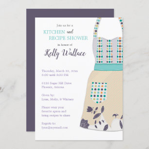Apron Kitchen and Recipe Bridal Shower Invitation