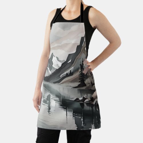 Apron M TEE Mountain Lake Scene graphic