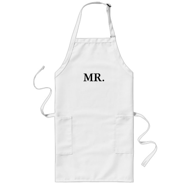 APRON-MR. AND MRS. BRIDE AND GROOM LONG APRON (Front)